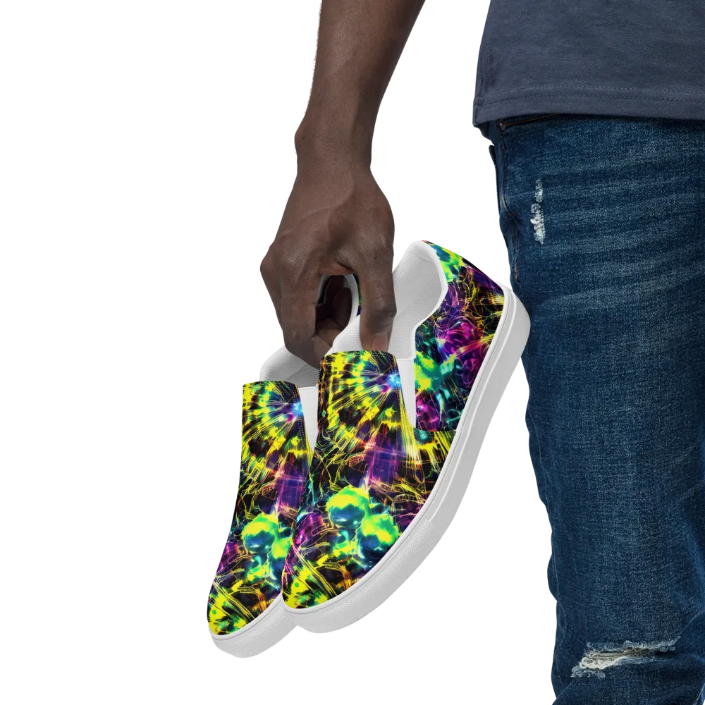 Acid Rainfall on Men's Slip-On Canvas Shoes — Left Front