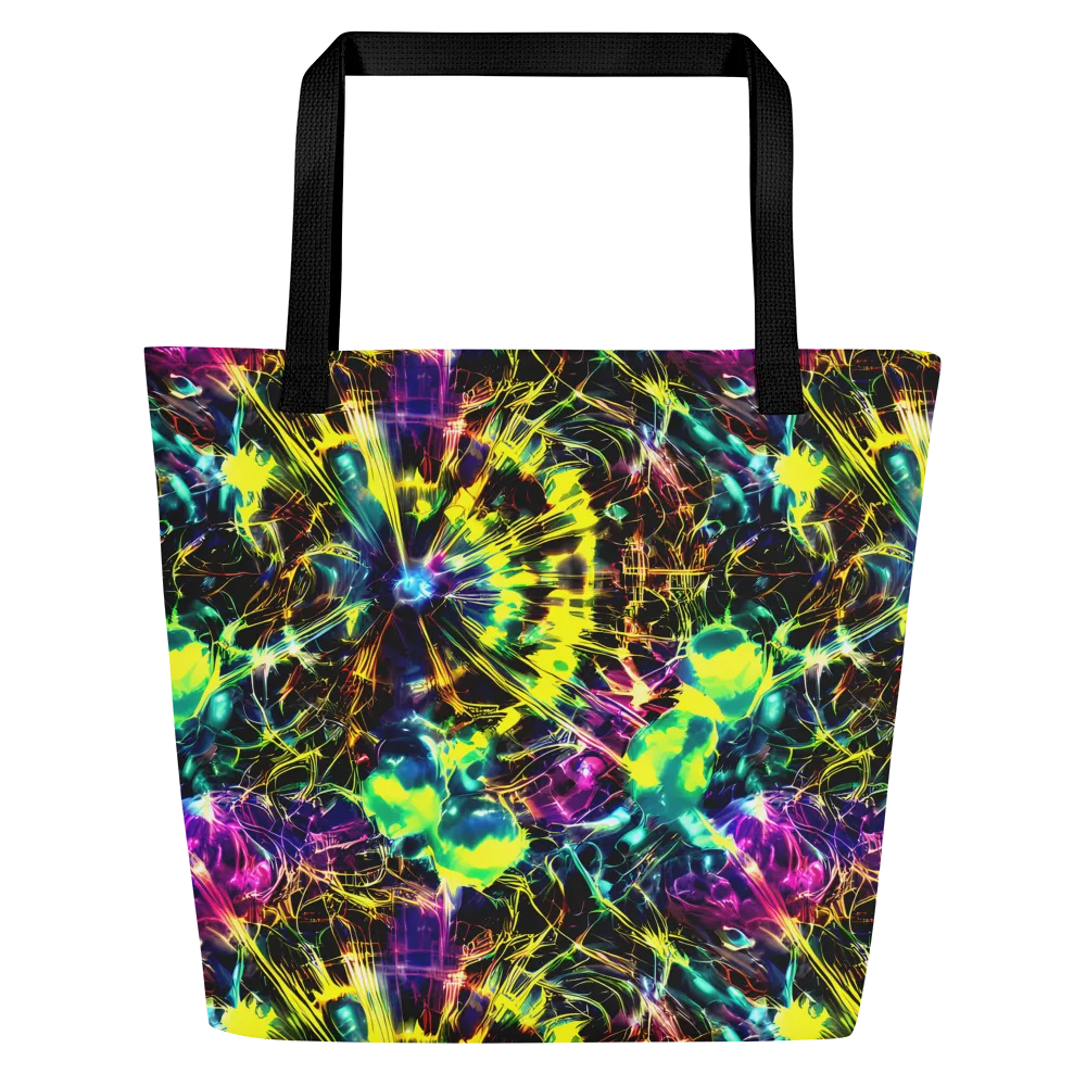 Acid Rainfall on Large Tote Bag W/ Pocket — Front