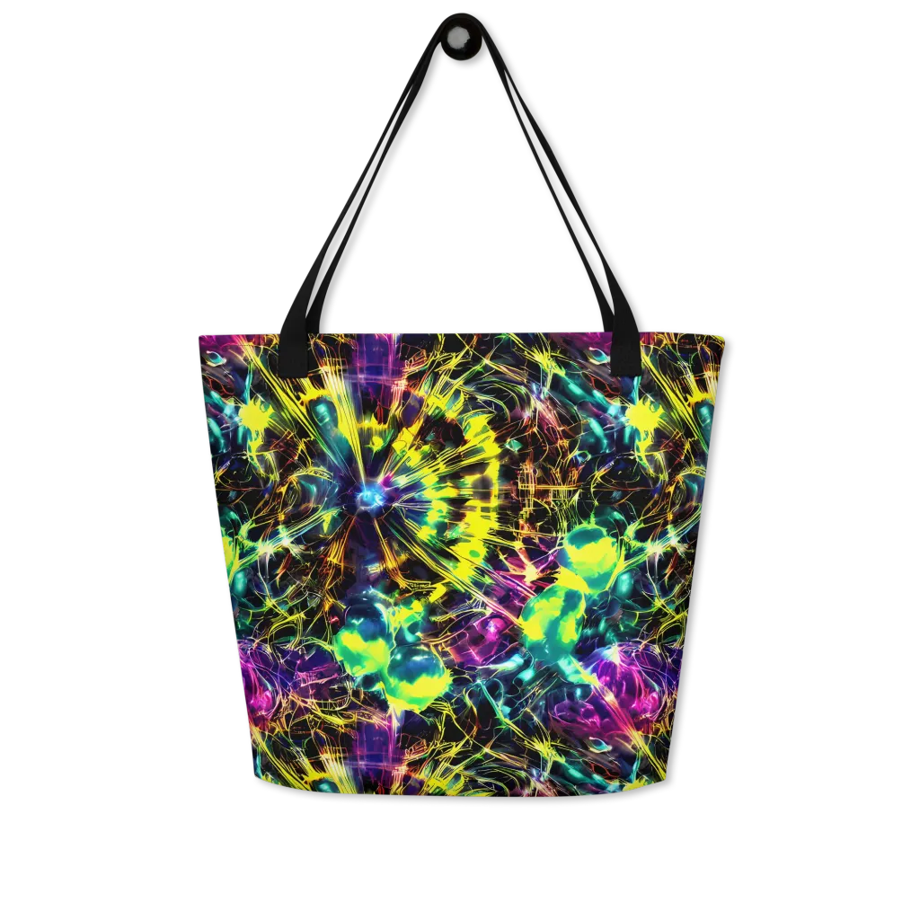 Acid Rainfall on Large Tote Bag W/ Pocket — Front