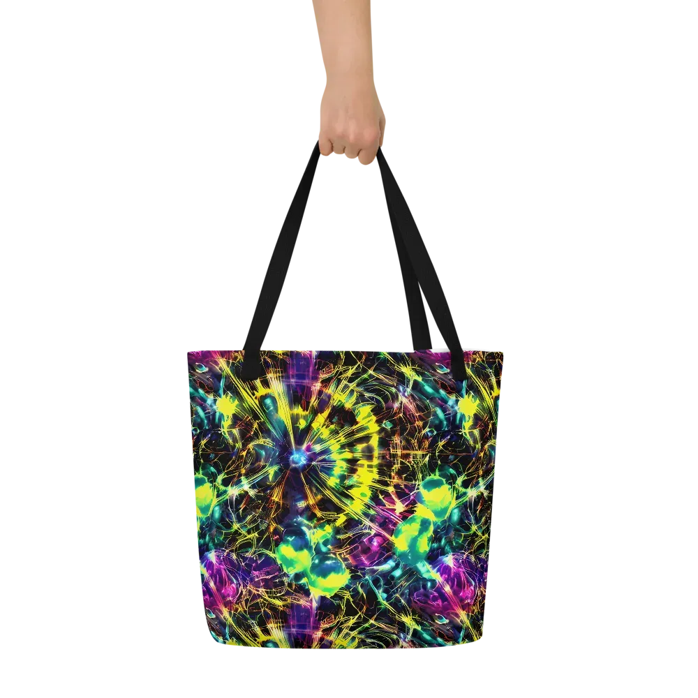 Acid Rainfall on Large Tote Bag W/ Pocket — Front