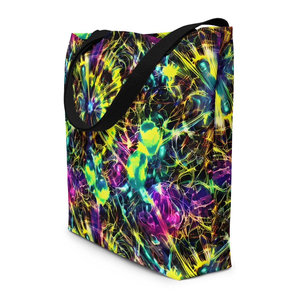 Acid Rainfall on Large Tote Bag W/ Pocket — Front