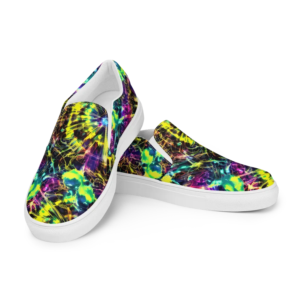 Acid Rainfall on Women's Slip-On Canvas Shoes — Left Front