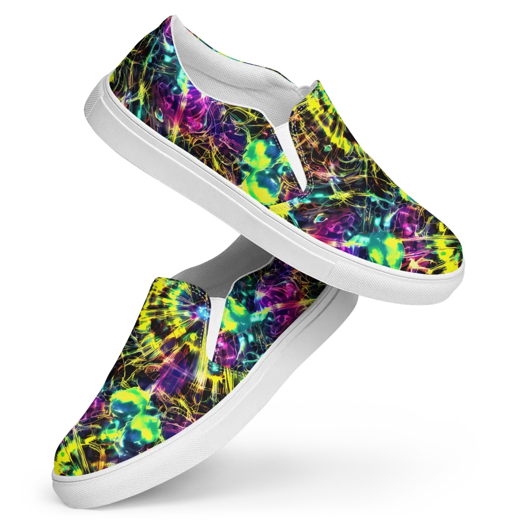 Acid Rainfall on Women's Slip-On Canvas Shoes — Front