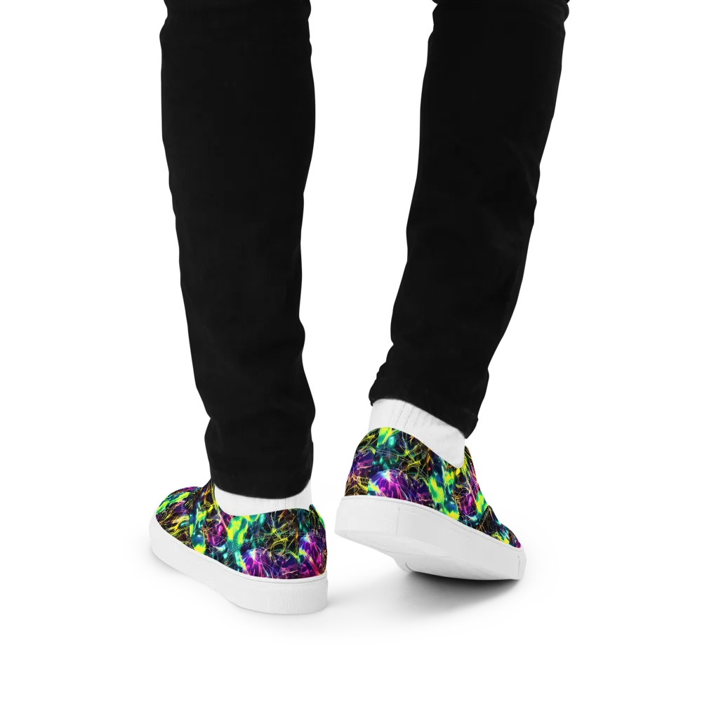 Acid Rainfall on Men's Lace-Up Canvas Shoes — Back