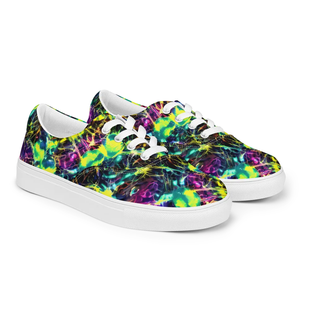 Acid Rainfall on Men's Lace-Up Canvas Shoes — Right Front