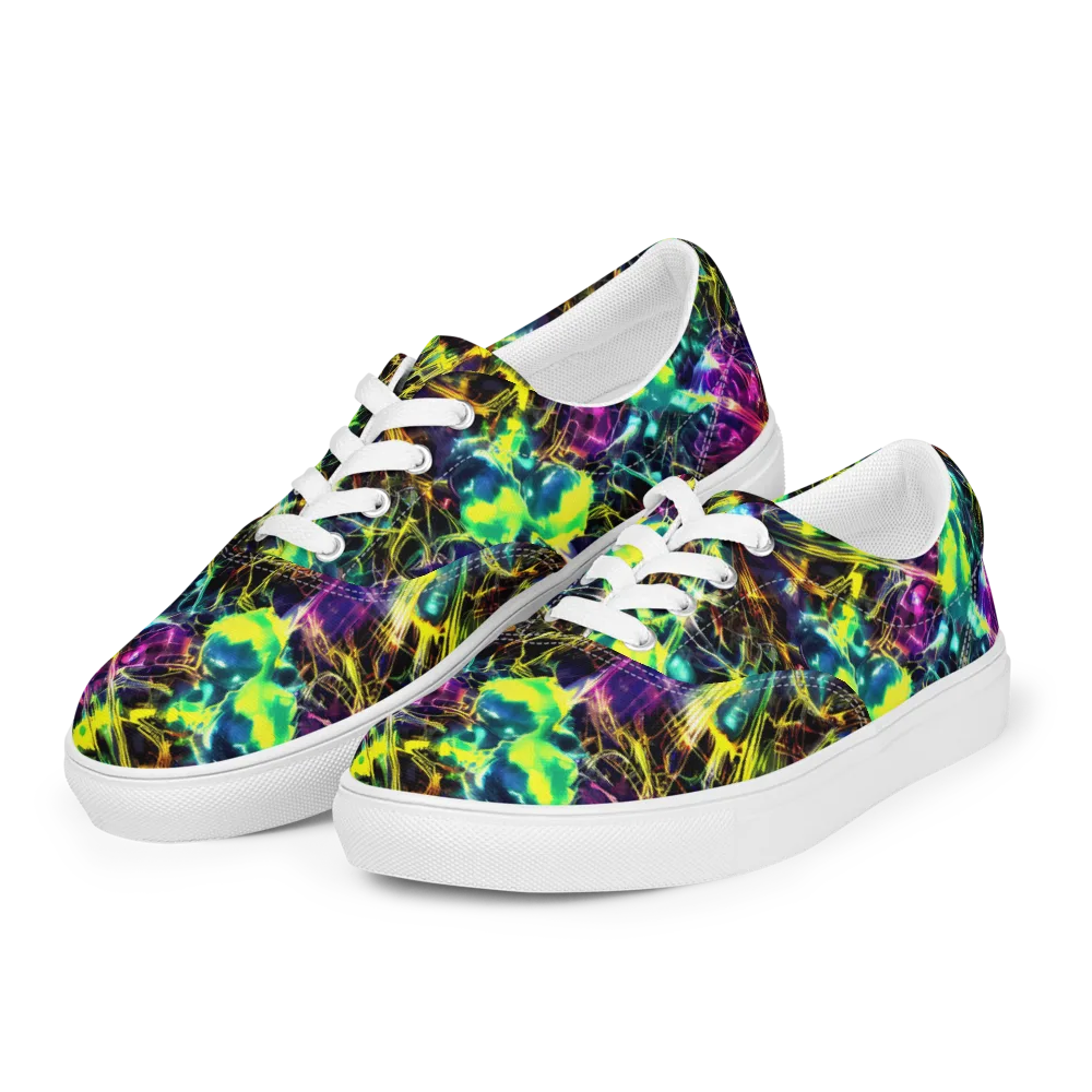 Acid Rainfall on Men's Lace-Up Canvas Shoes — Left Front