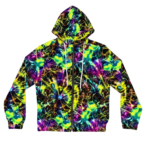 Acid Rainfall on a Women's Full-Zip Hoodie