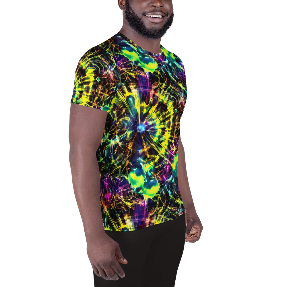Acid Rainfall on Men's Athletic T-Shirt — Right