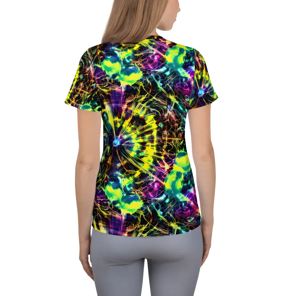 Acid Rainfall on Women's Athletic T-Shirt — Back