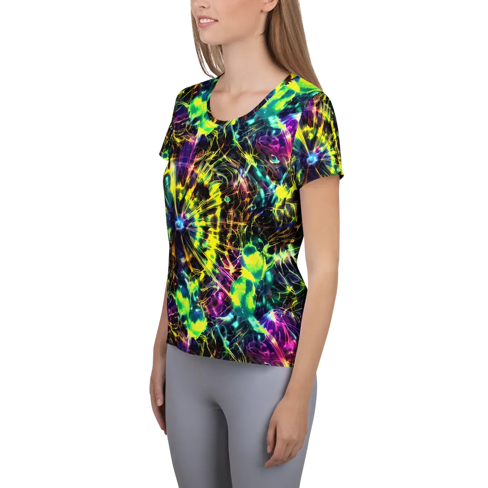 Acid Rainfall on Women's Athletic T-Shirt — Left