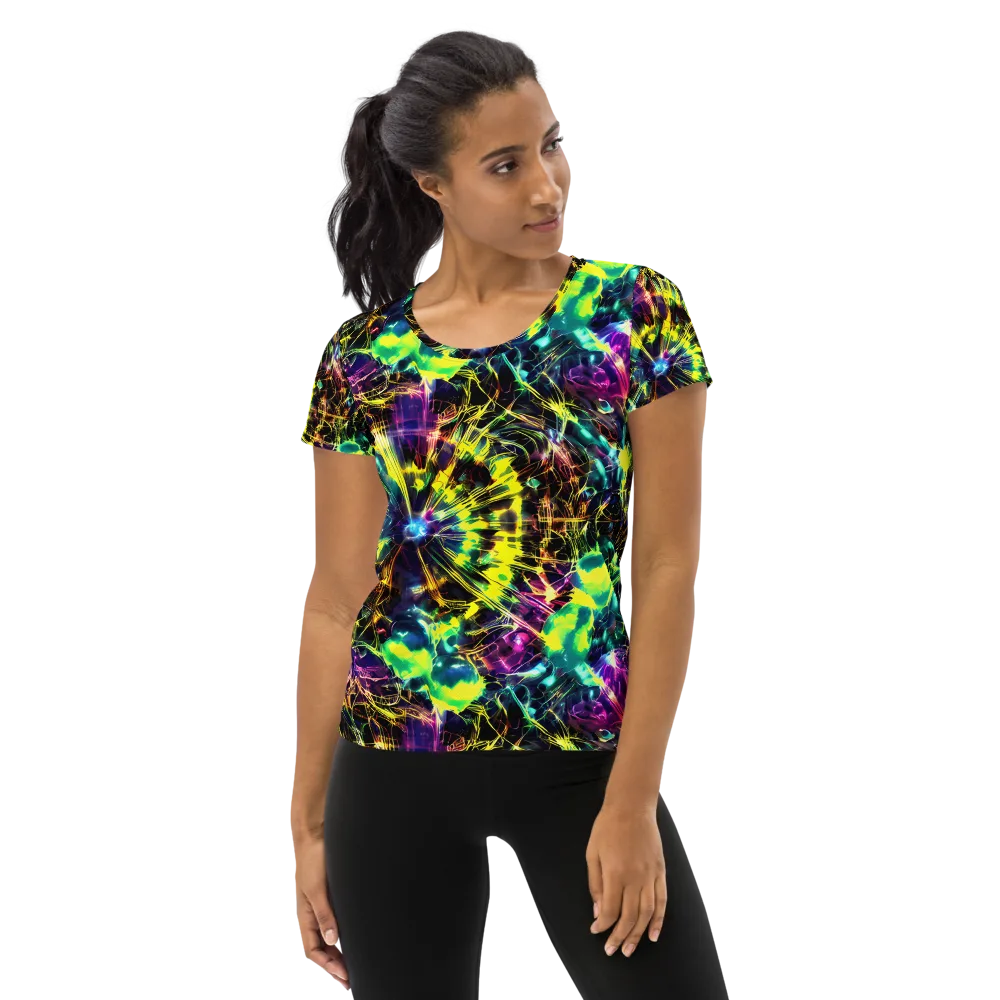 Acid Rainfall on Women's Athletic T-Shirt — Front