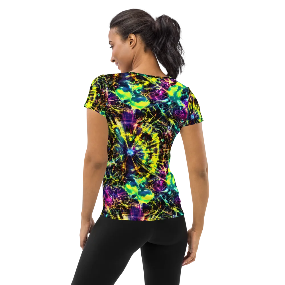 Acid Rainfall on Women's Athletic T-Shirt — Back