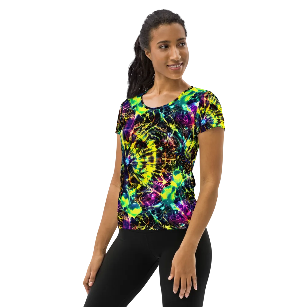 Acid Rainfall on Women's Athletic T-Shirt — Left