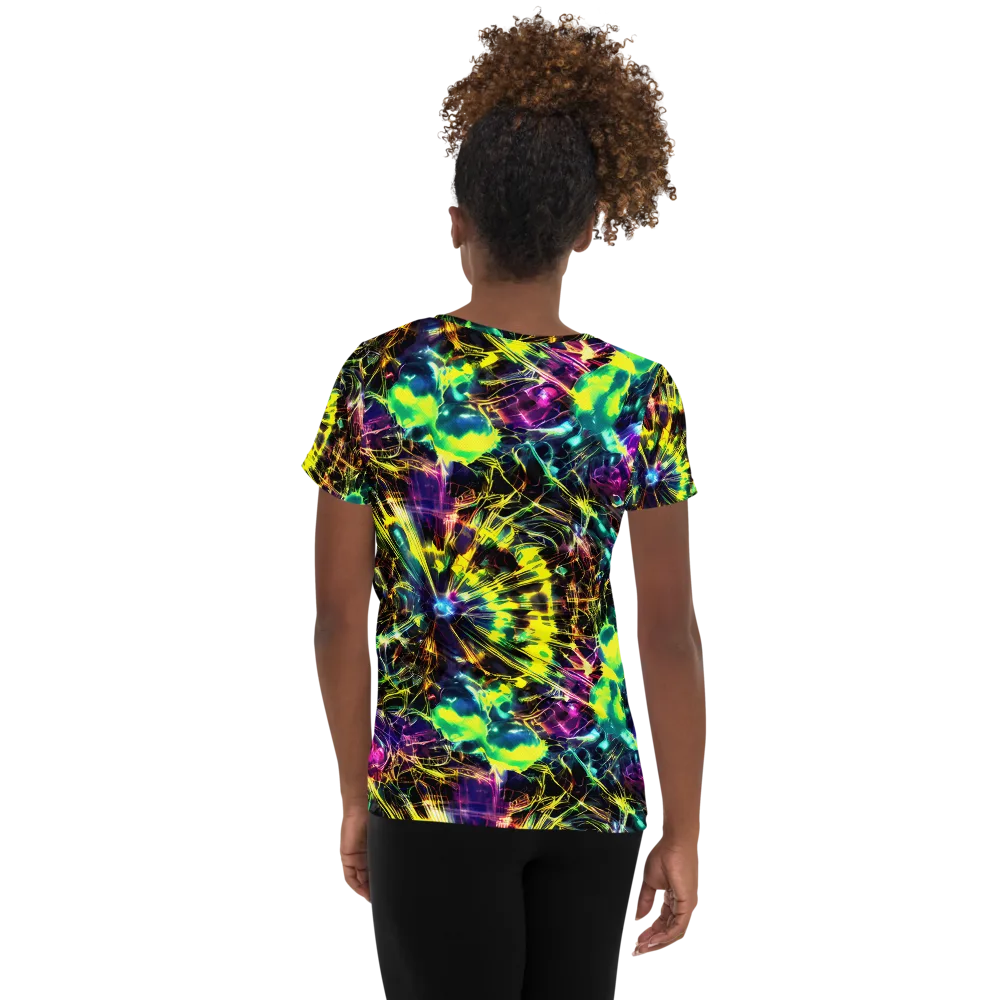 Acid Rainfall on Women's Athletic T-Shirt — Back