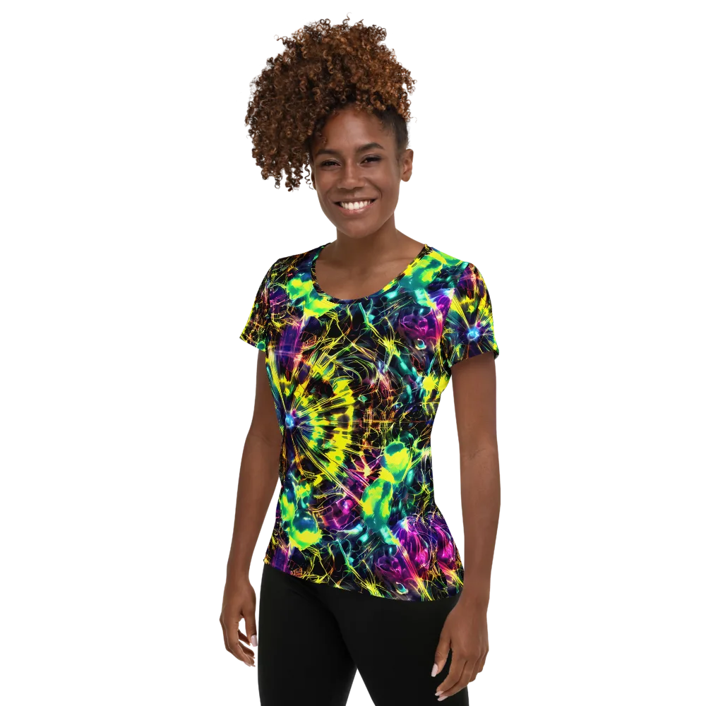 Acid Rainfall on Women's Athletic T-Shirt — Left