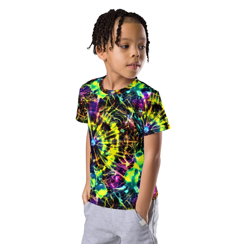 Acid Rainfall on Kids Crew Neck T-Shirt — Left Front