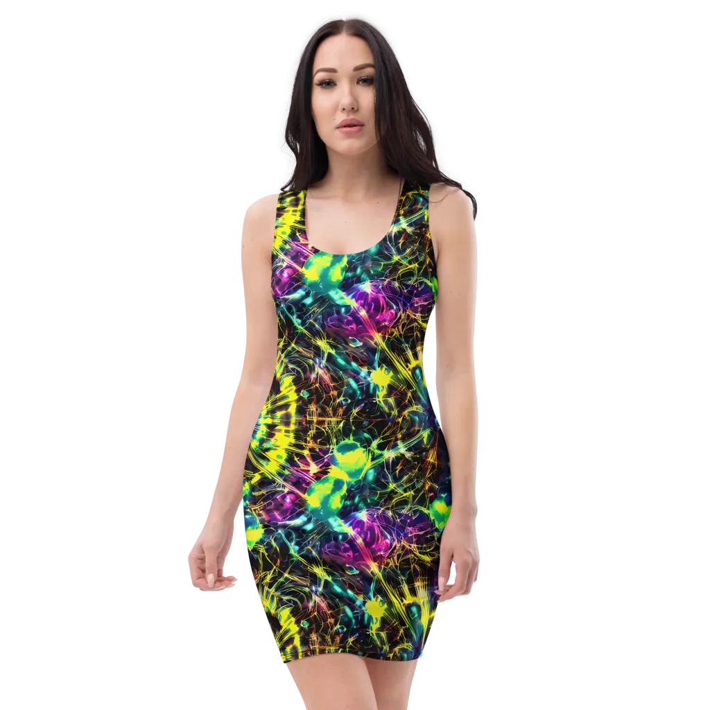 Acid Rainfall on Bodycon Dress — Front