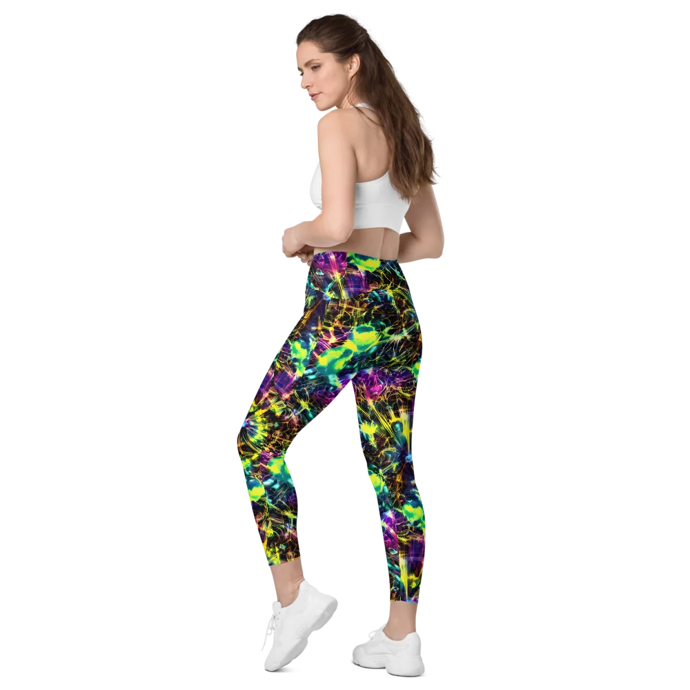 Acid Rainfall on Leggings with Pockets — Left Back
