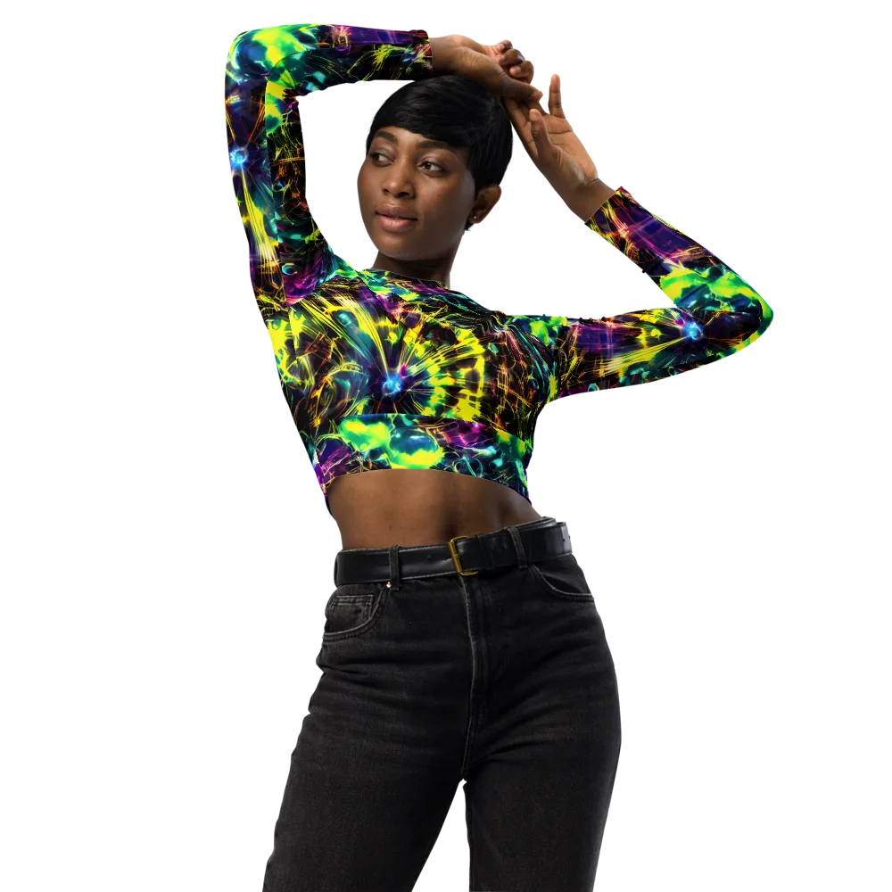 Acid Rainfall on Long Sleeve Crop Top — Front