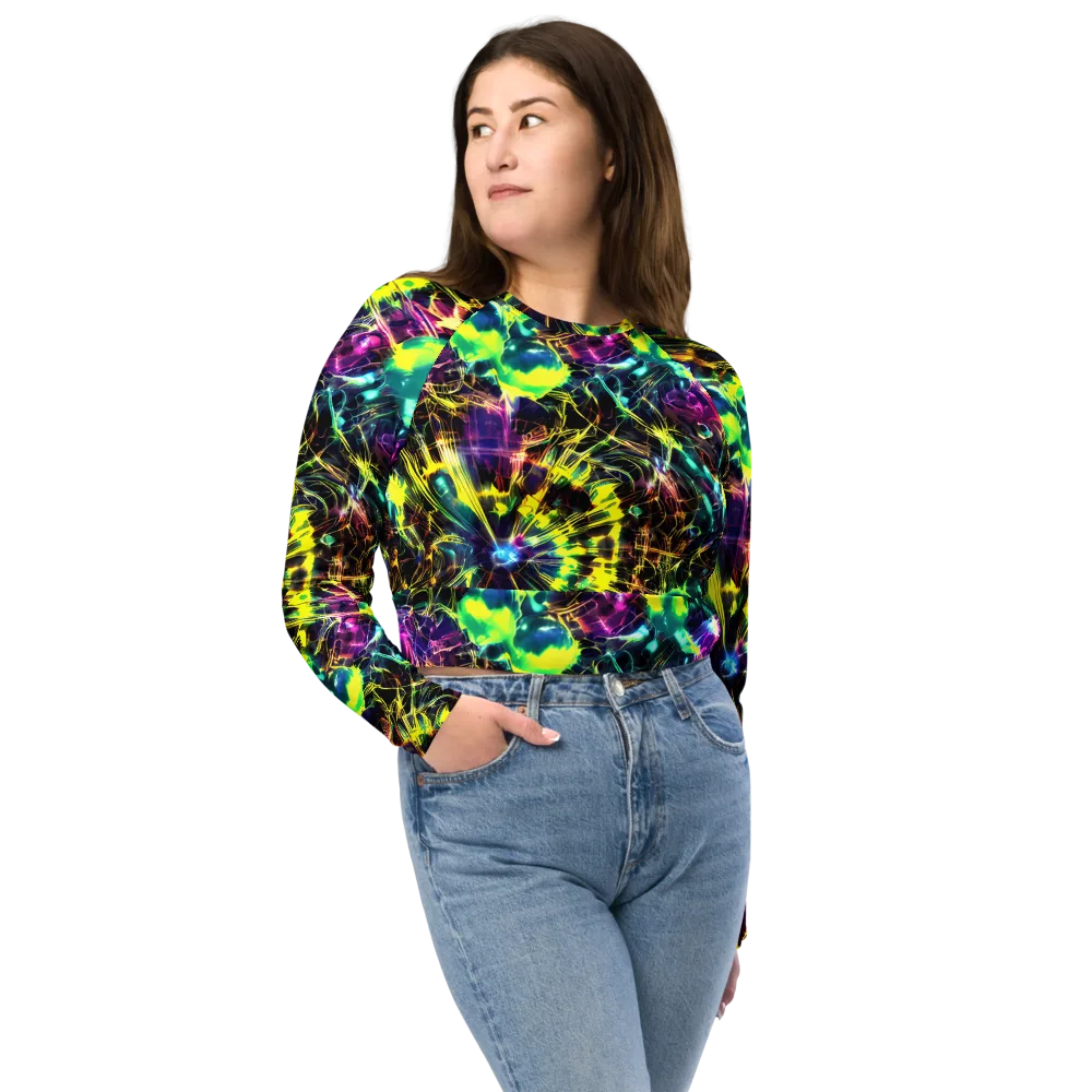 Acid Rainfall on Long Sleeve Crop Top — Front