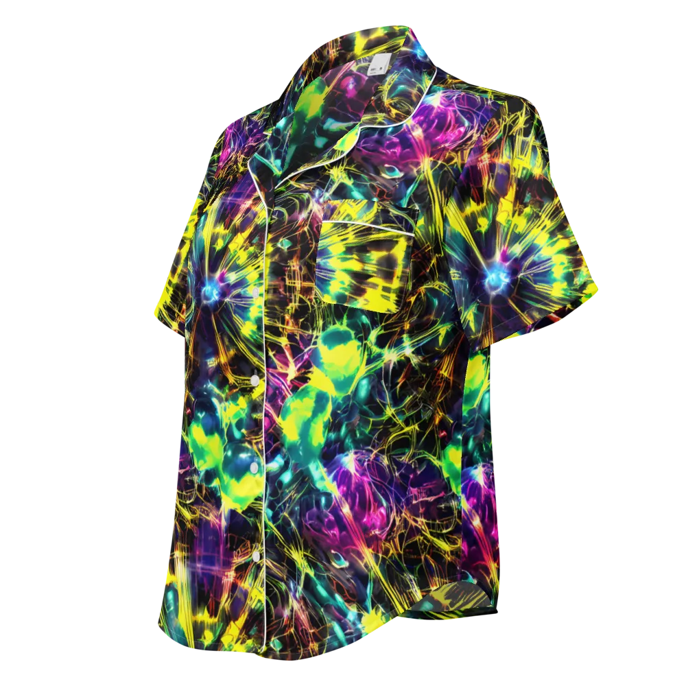 Acid Rainfall on Women's Short Sleeve Pajama Top — Left Front