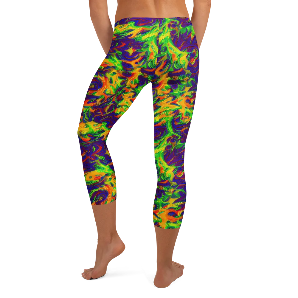 Wildfire Whirlpool on Capri Leggings — Back