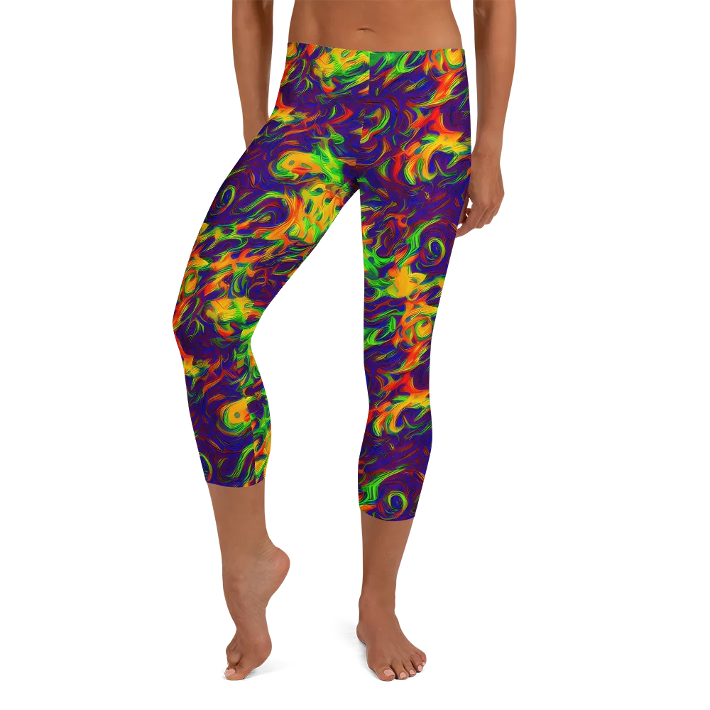 Wildfire Whirlpool on Capri Leggings — Front