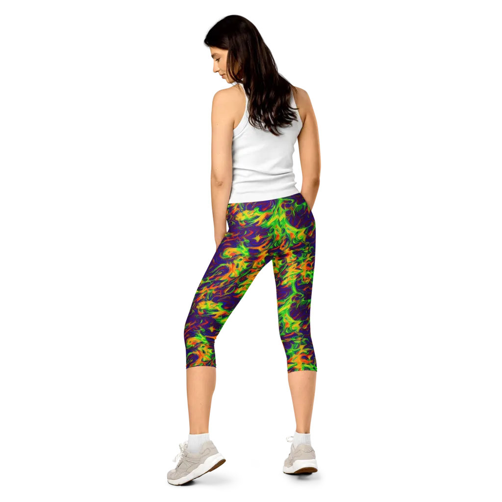 Wildfire Whirlpool on Capri Leggings — Back