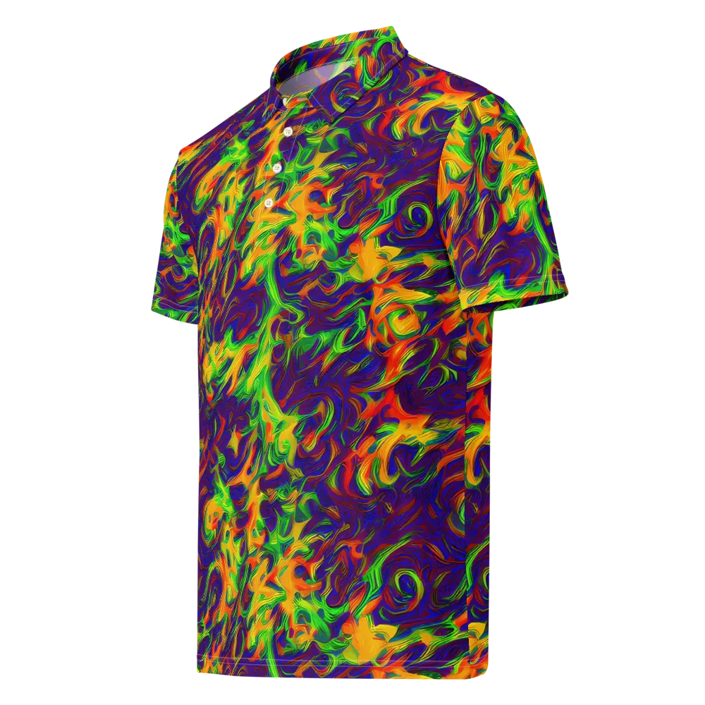 Wildfire Whirlpool on Men's Slim Fit Polo Shirt — Left Front