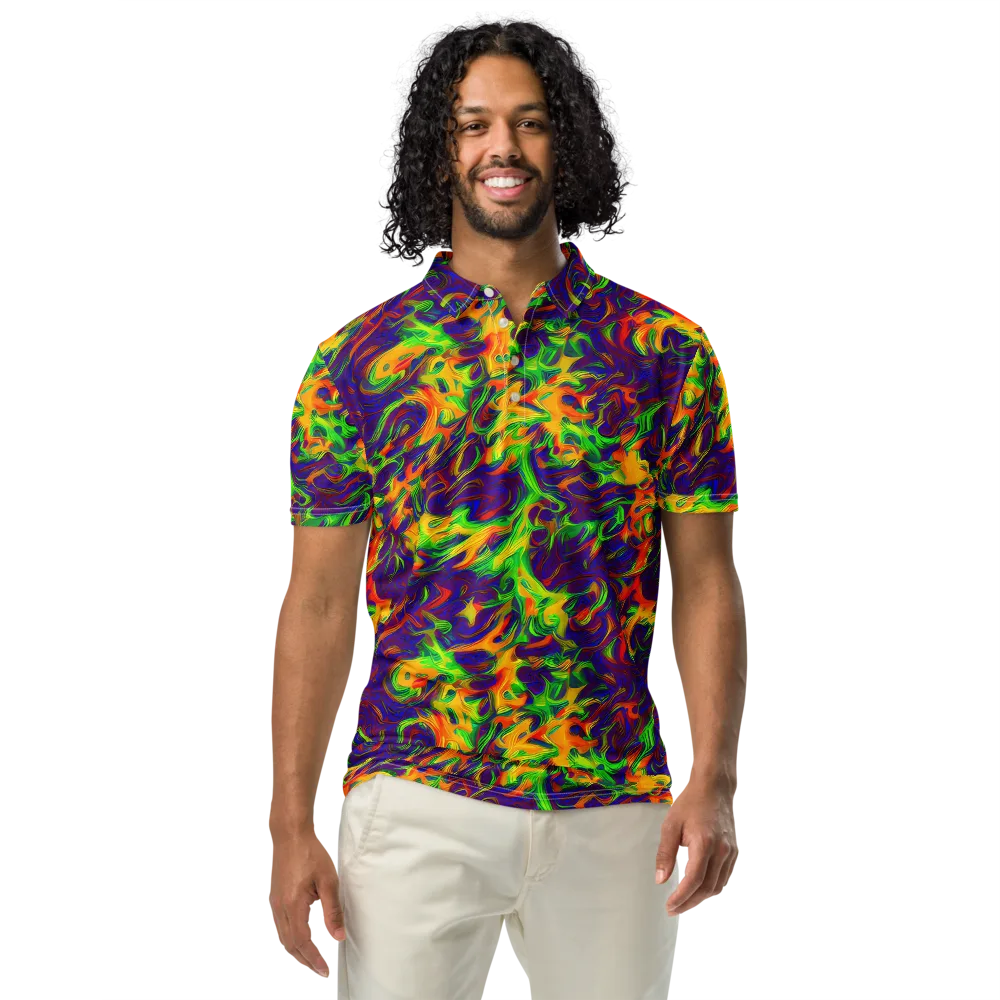 Wildfire Whirlpool on Men's Slim Fit Polo Shirt — Front