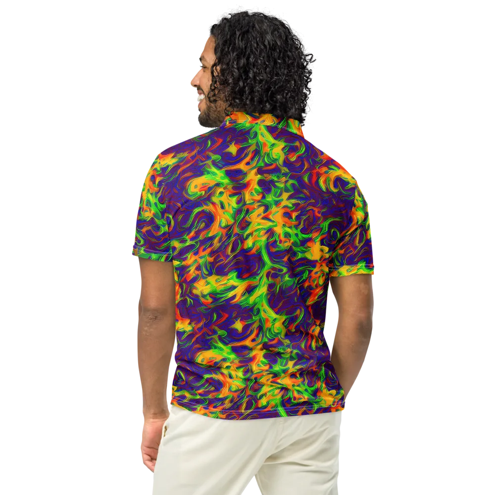 Wildfire Whirlpool on Men's Slim Fit Polo Shirt — Back
