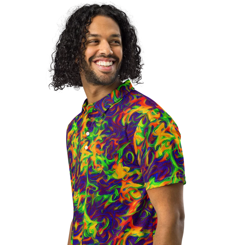 Wildfire Whirlpool on Men's Slim Fit Polo Shirt — Left Front