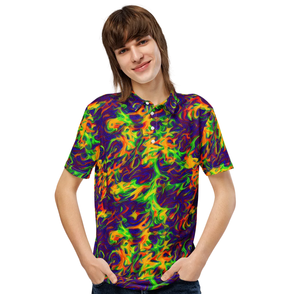 Wildfire Whirlpool on Men's Slim Fit Polo Shirt — Front
