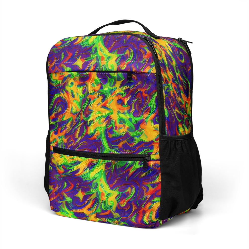 Wildfire Whirlpool on Utility Backpack — Left Front