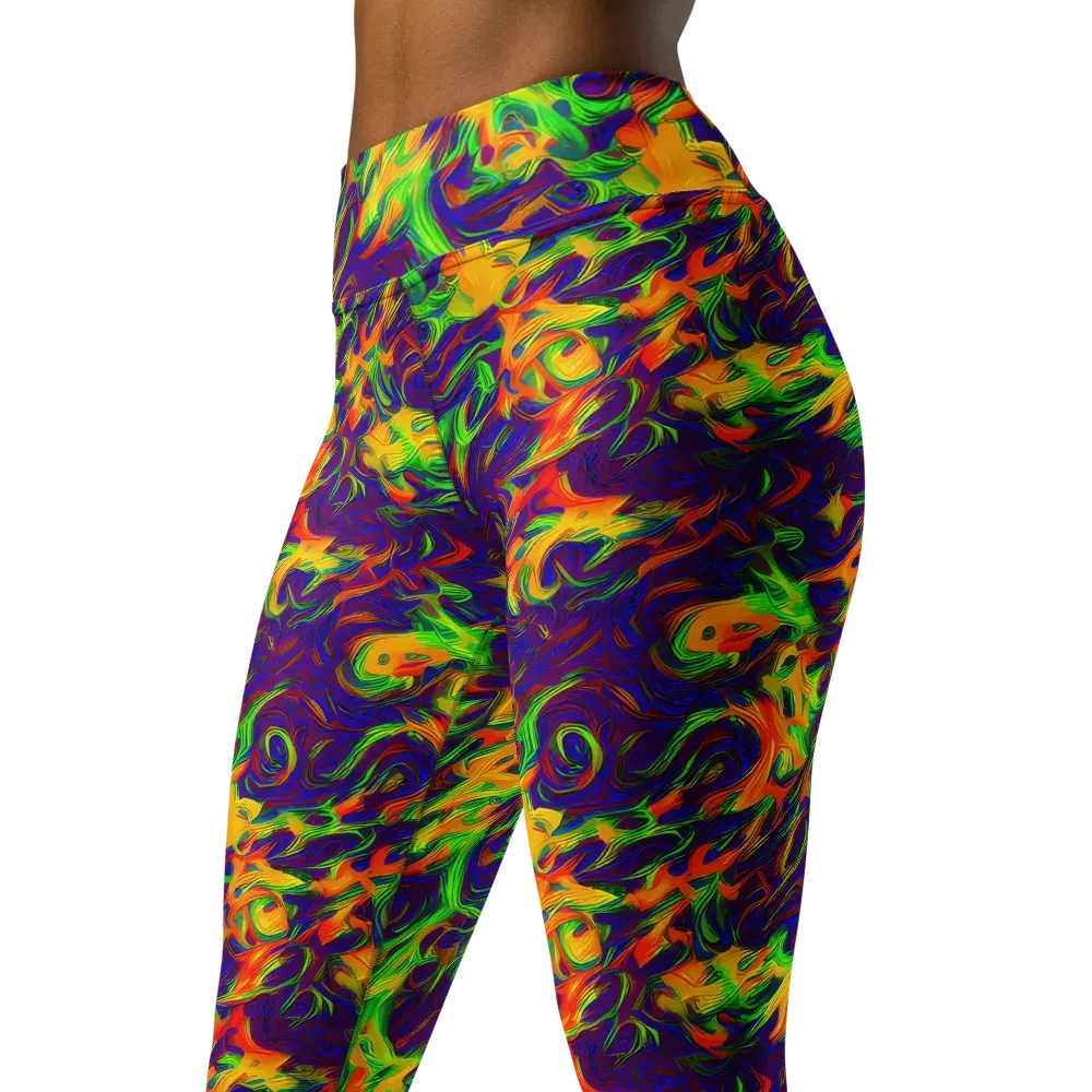 Wildfire Whirlpool on Yoga Leggings — Left Front