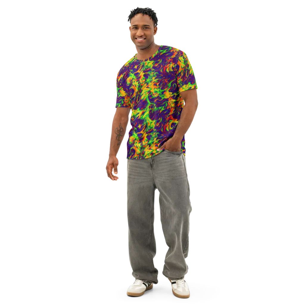 Wildfire Whirlpool on Men's Cotton Crew Neck T-Shirt — Front