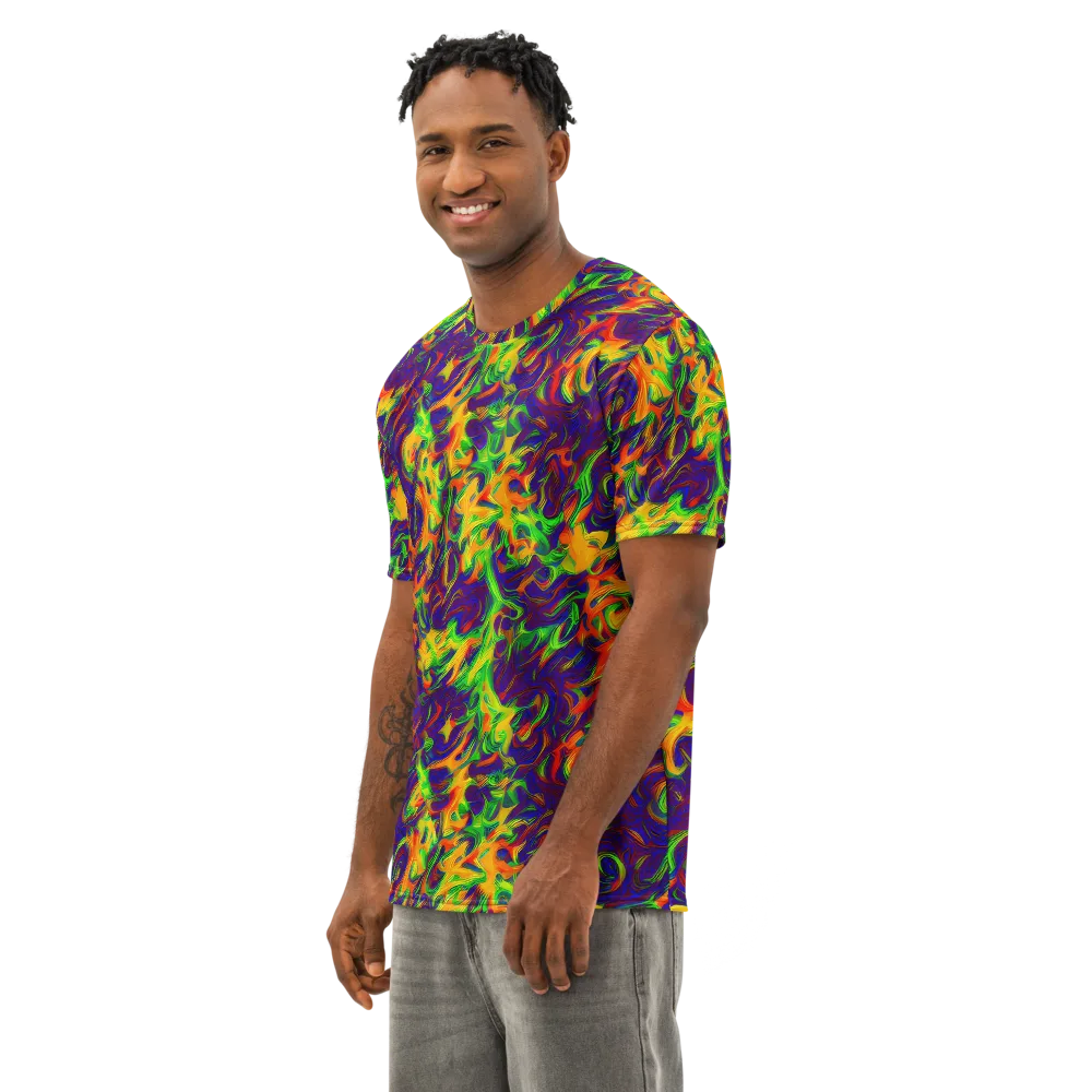 Wildfire Whirlpool on Men's Cotton Crew Neck T-Shirt — Left Front