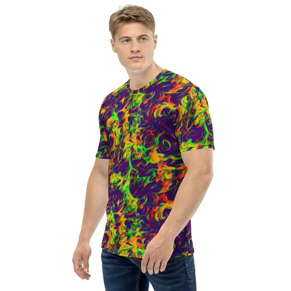Wildfire Whirlpool on Men's Crew Neck T-Shirt — Left