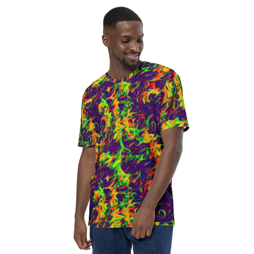 Wildfire Whirlpool on Men's Crew Neck T-Shirt — Left