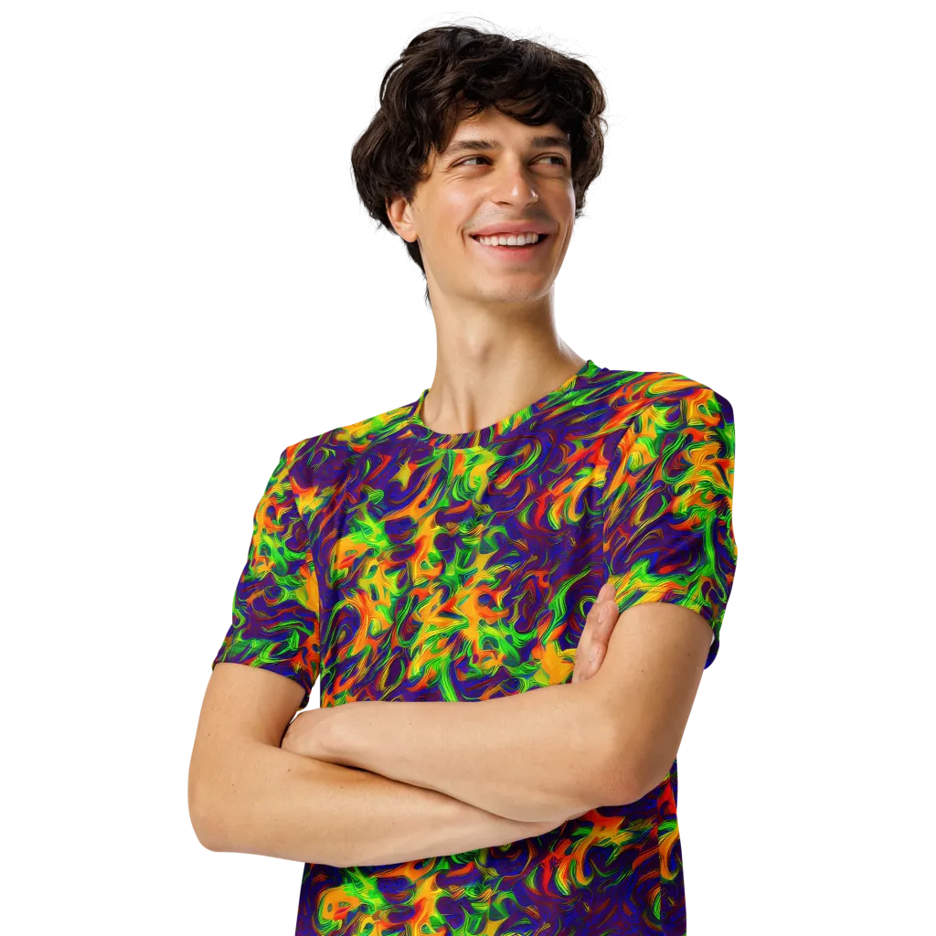 Wildfire Whirlpool on Men's Crew Neck T-Shirt — Left Front