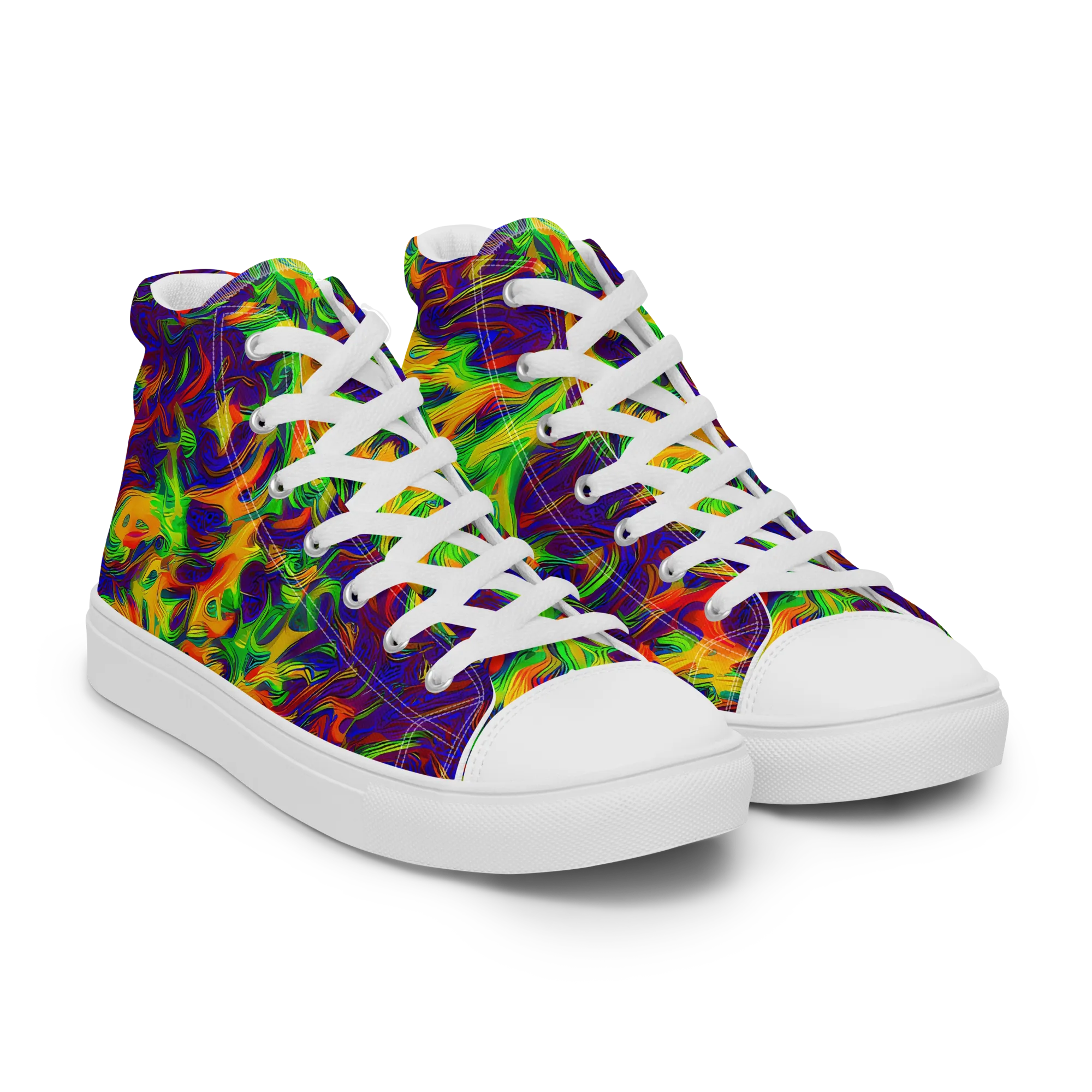 Wildfire Whirlpool on Men's High Top Canvas Shoes — Right Front
