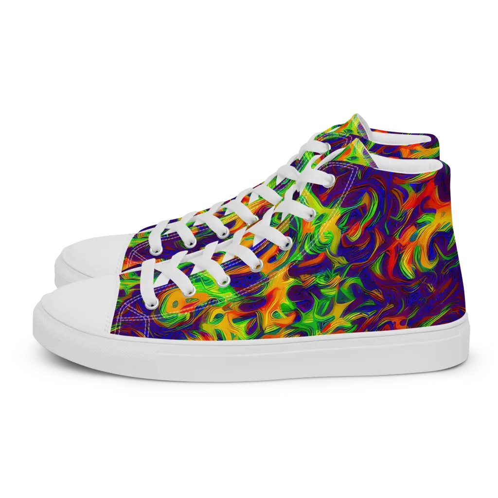 Wildfire Whirlpool on Men's High Top Canvas Shoes — Left
