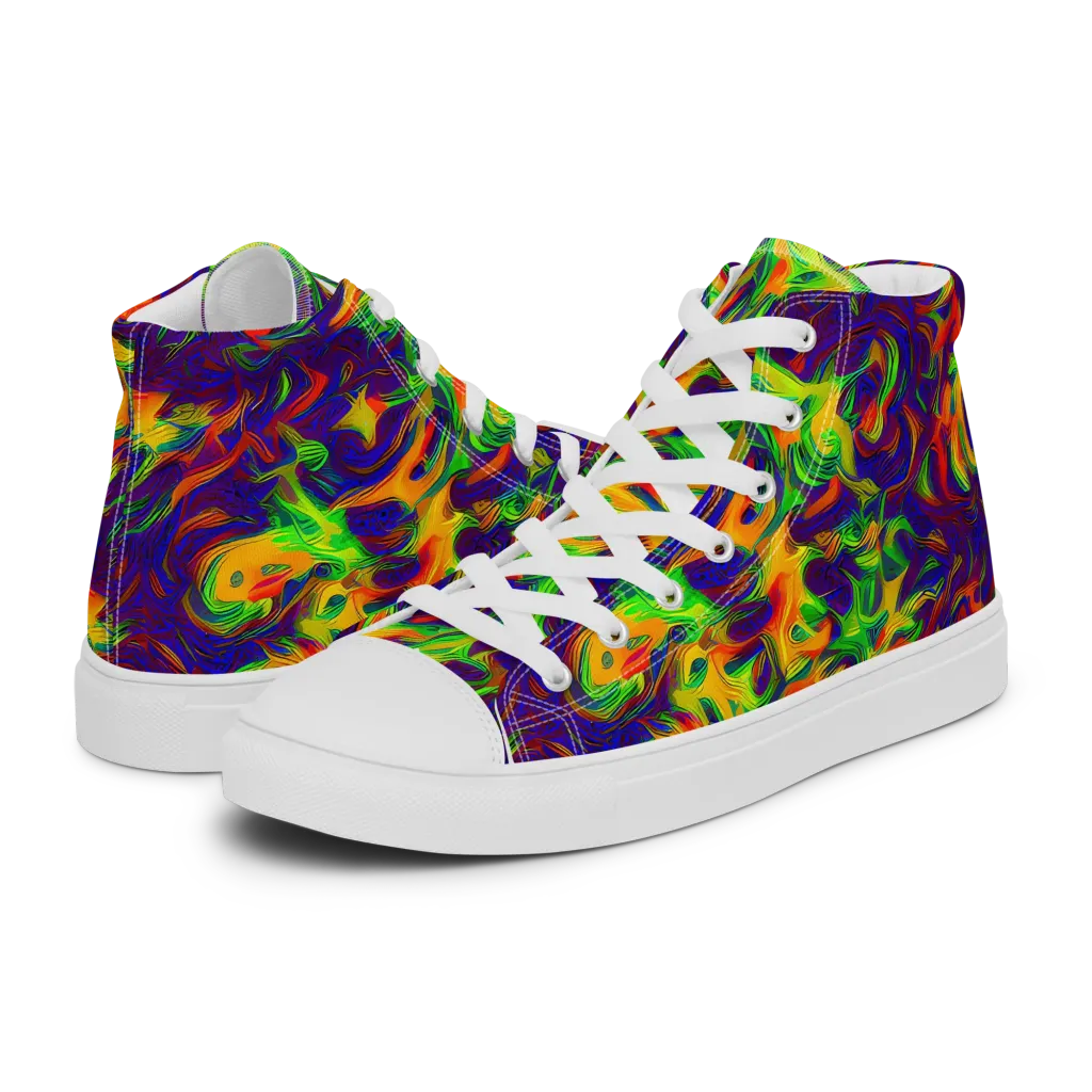 Wildfire Whirlpool on Men's High Top Canvas Shoes — Left