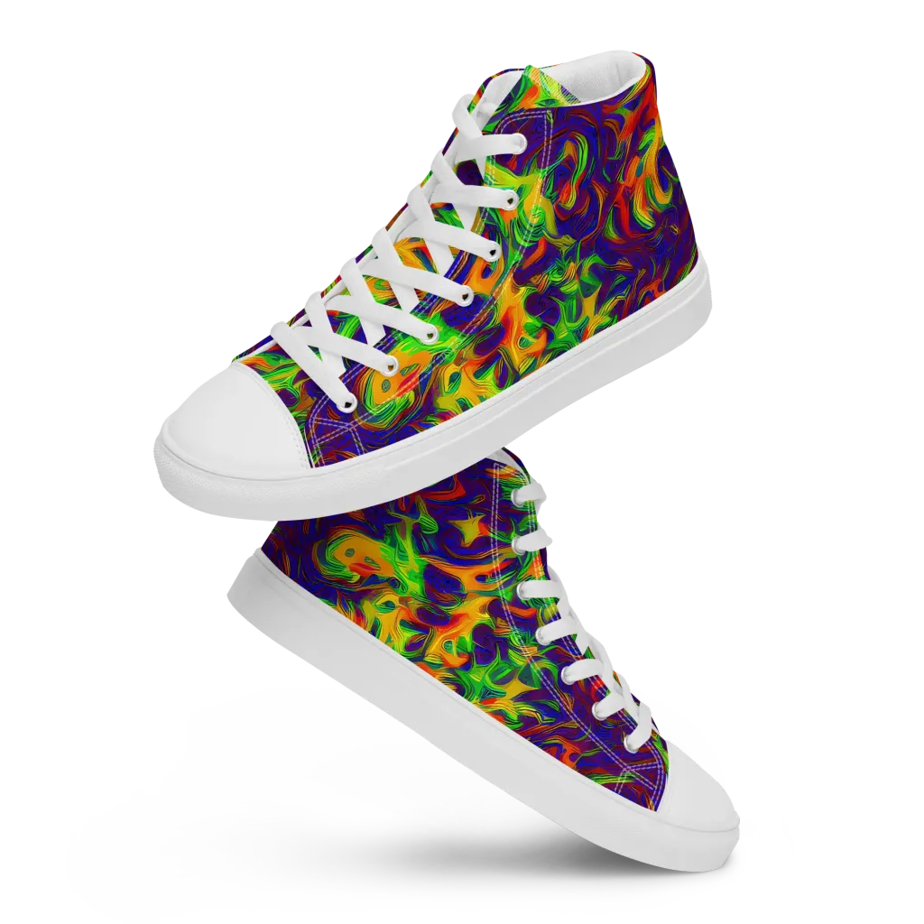 Wildfire Whirlpool on Men's High Top Canvas Shoes — Front