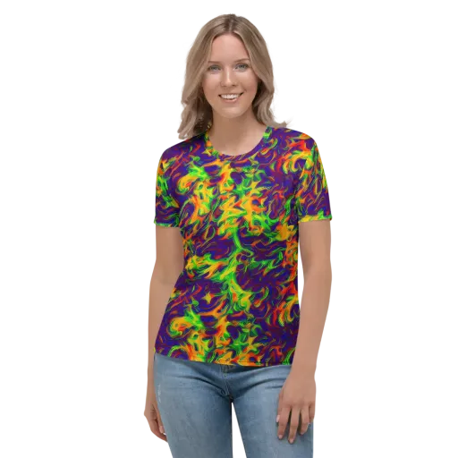 Wildfire Whirlpool on a Women's Crew Neck T-Shirt