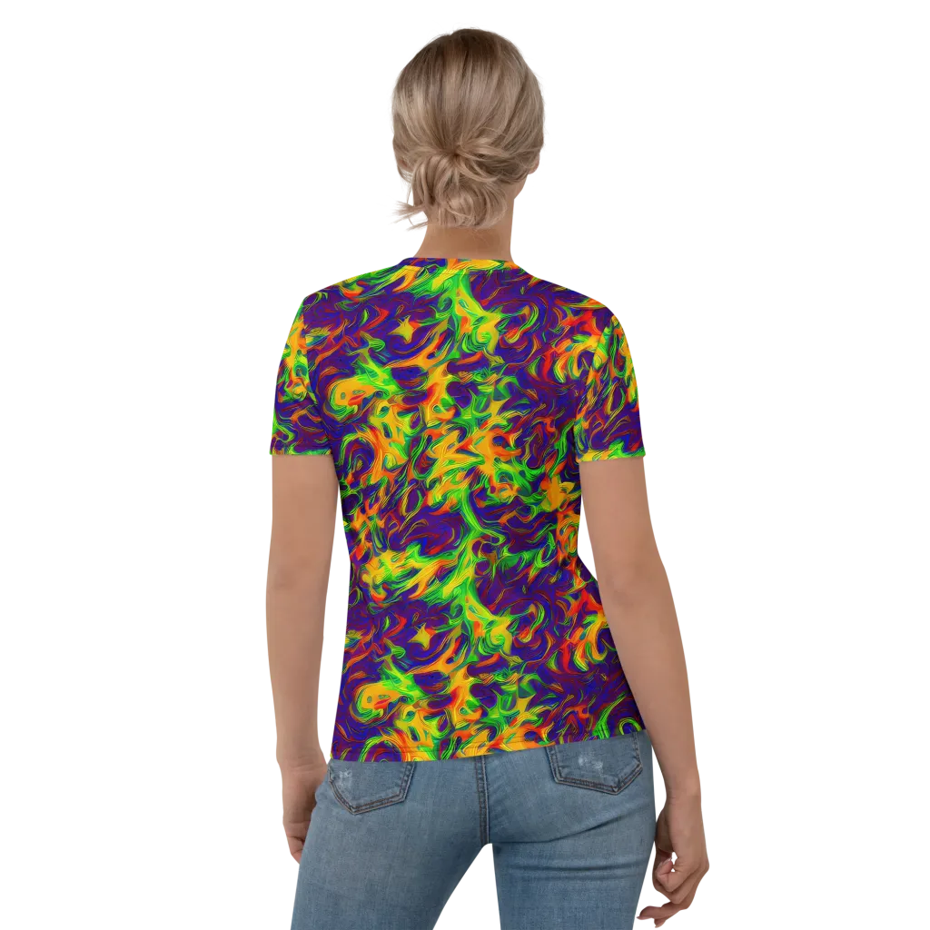 Wildfire Whirlpool on Women's Crew Neck T-Shirt — Back