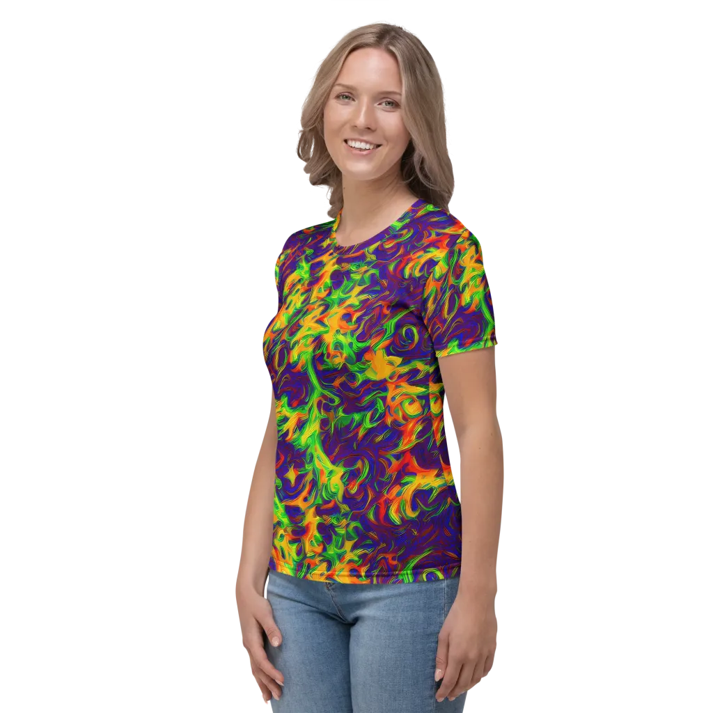 Wildfire Whirlpool on Women's Crew Neck T-Shirt — Left