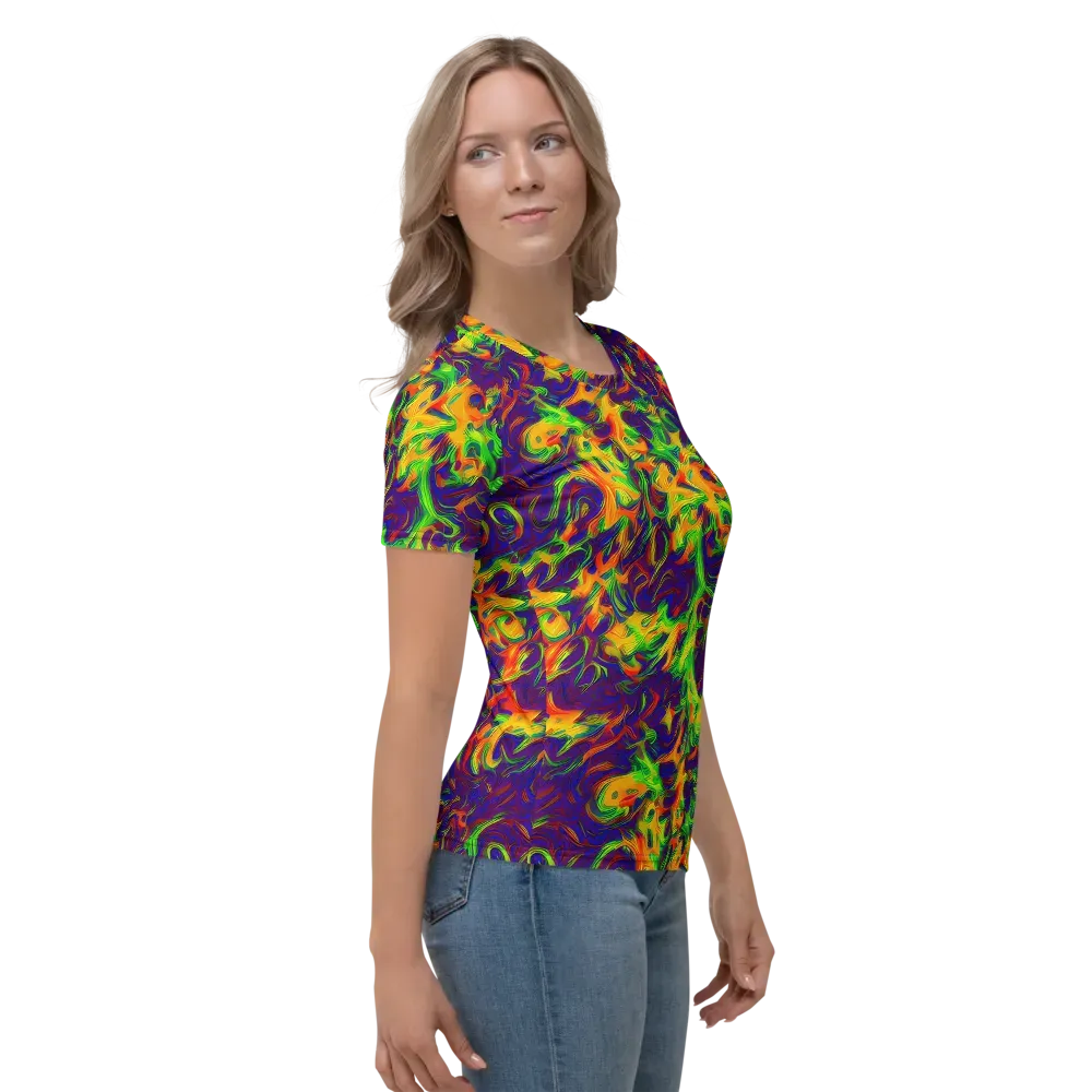Wildfire Whirlpool on Women's Crew Neck T-Shirt — Right