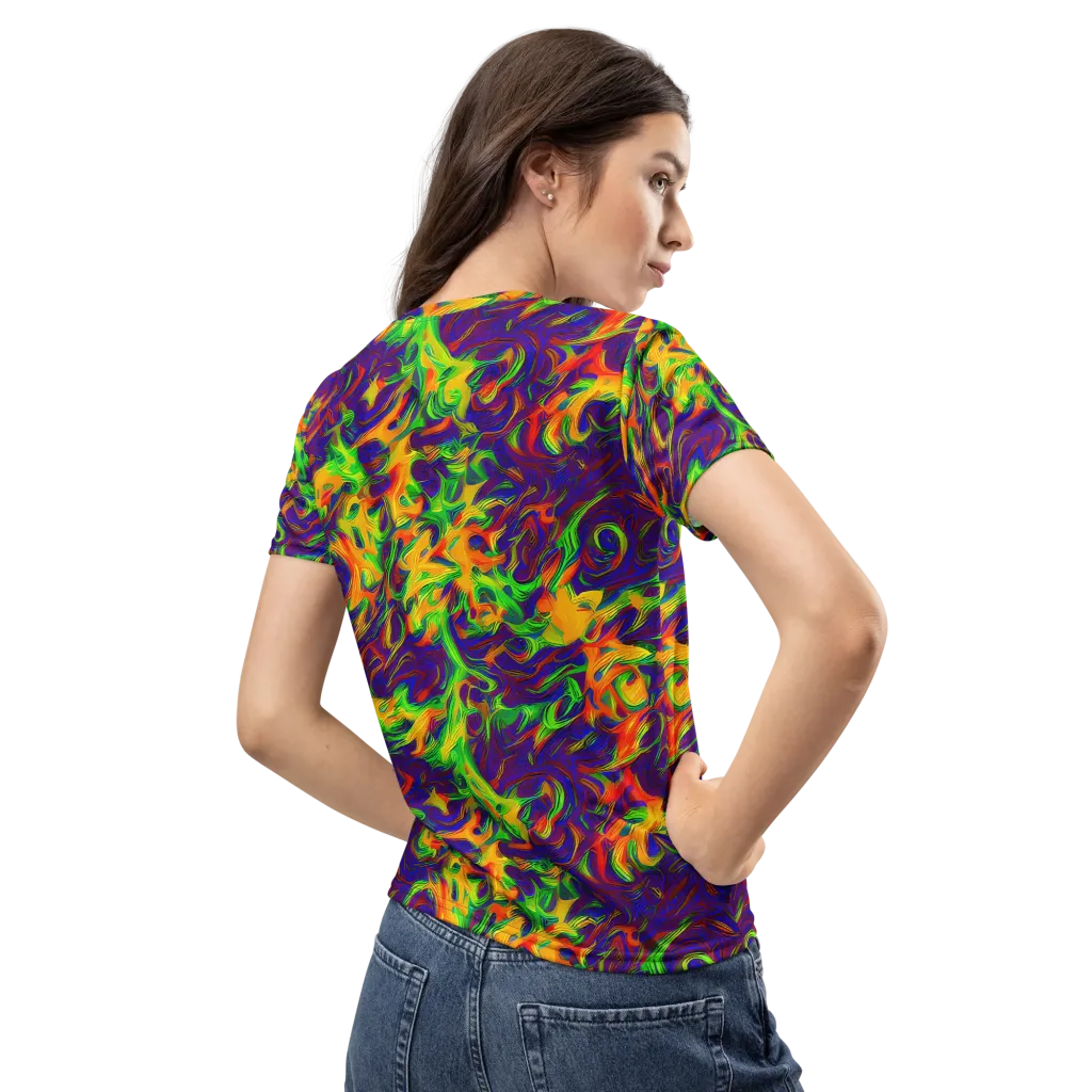 Wildfire Whirlpool on Women's Crew Neck T-Shirt — Back