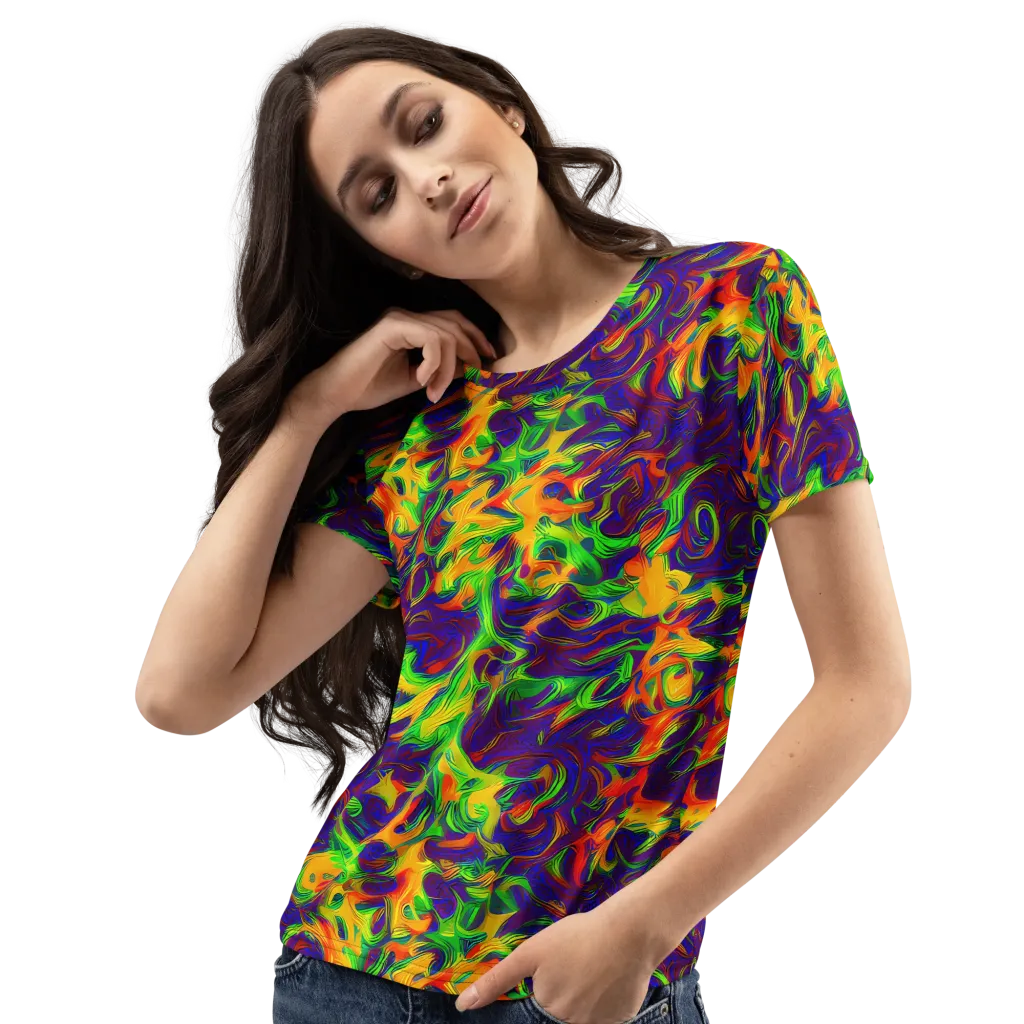 Wildfire Whirlpool on Women's Crew Neck T-Shirt — Left Front